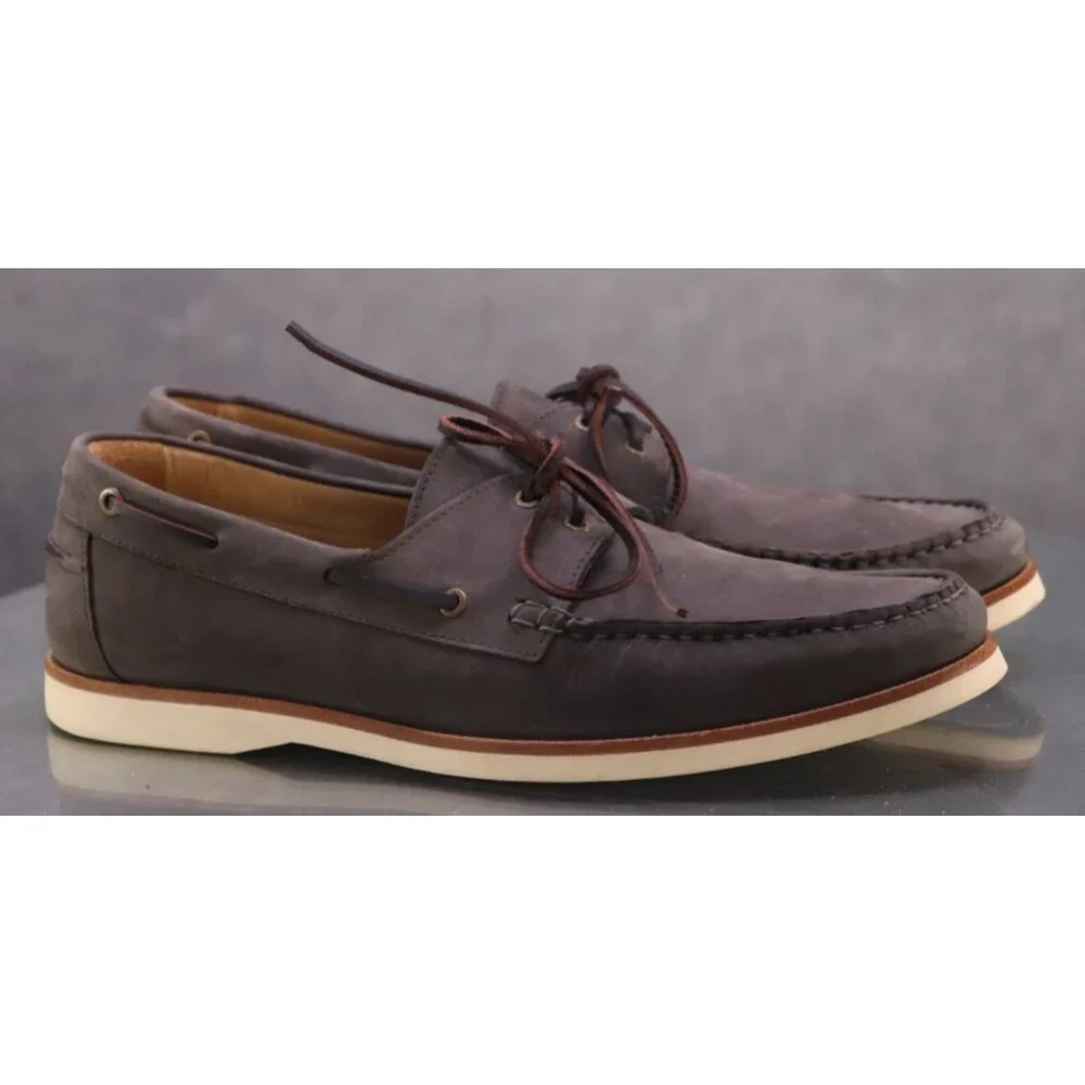 Jack Erwin Men's Boat Shoes Size 11 M Nubuck Leather Gray